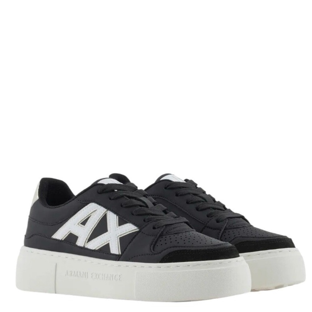Armani Exchange Black and White Logo Sneakers